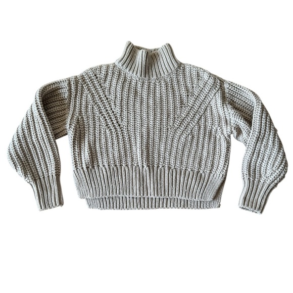 & Other Stories XS Wool Chunky Knit Cropped Sweater Tan Cream Pullover - Picture 1 of 6